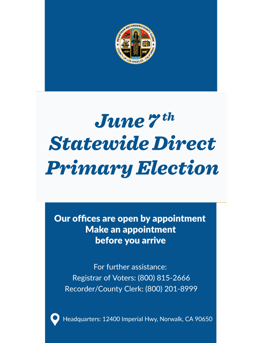 June 7, 2022 Statewide Direct Primary Election
